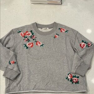 Madewell flower cropped sweatshirt